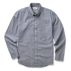 Taylor Stitch Men’s long Sleeve button down The Jack Rinsed Indigo Stripe 44/XL